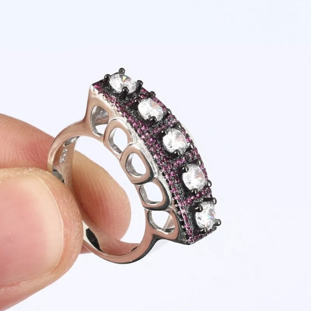 Ruby & topaz statement ring - Picture 2 of 3